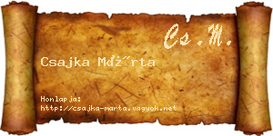 Csajka Márta névjegykártya