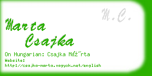 marta csajka business card